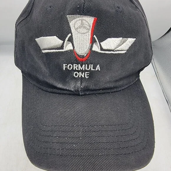 Mercedes Benz Formula 1 Black Hat Cap Adjustable Racing Outdoors Casual